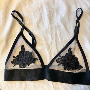 Urban Outfitters Black Mesh Bralette